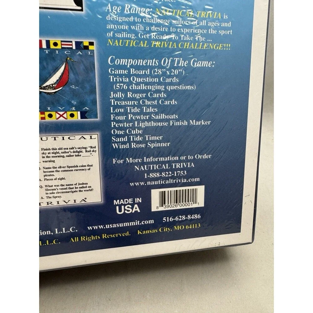 Nautical Trivia The Sailing Board Game 2009 Summit Distribution